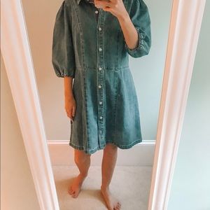 H&M Denim Balloon Sleeve Dress